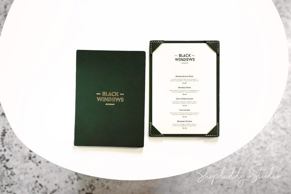 Green Double Leather Holder with Corners
