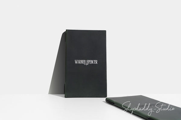 Green Double Leather Menu Cover with Elastic Band for Menu Presentation