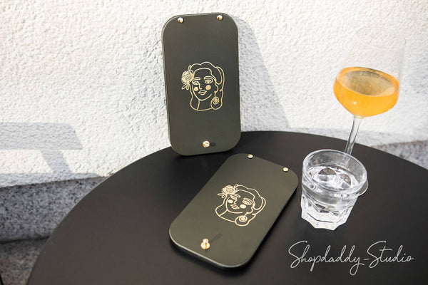 Green Leather / Ashwood Bill Presenter for waiters