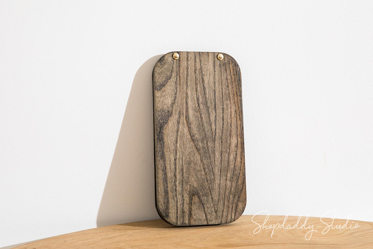 Green Leather / Ashwood Check Holder for restaurant