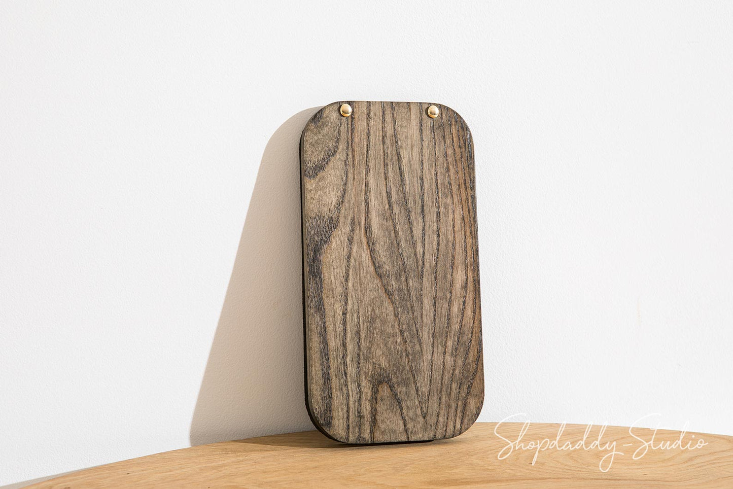 Green Leather / Ashwood Check Holder for restaurant