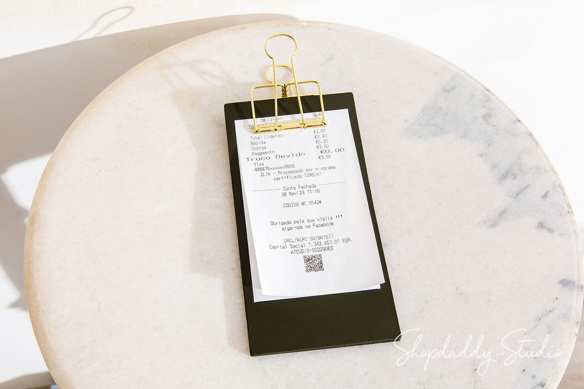 Green Leather Bill Presenter with Golden Binder
