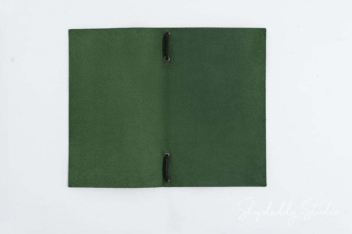 Green Leather Menu Folder with Leather Lace with Custom Logo