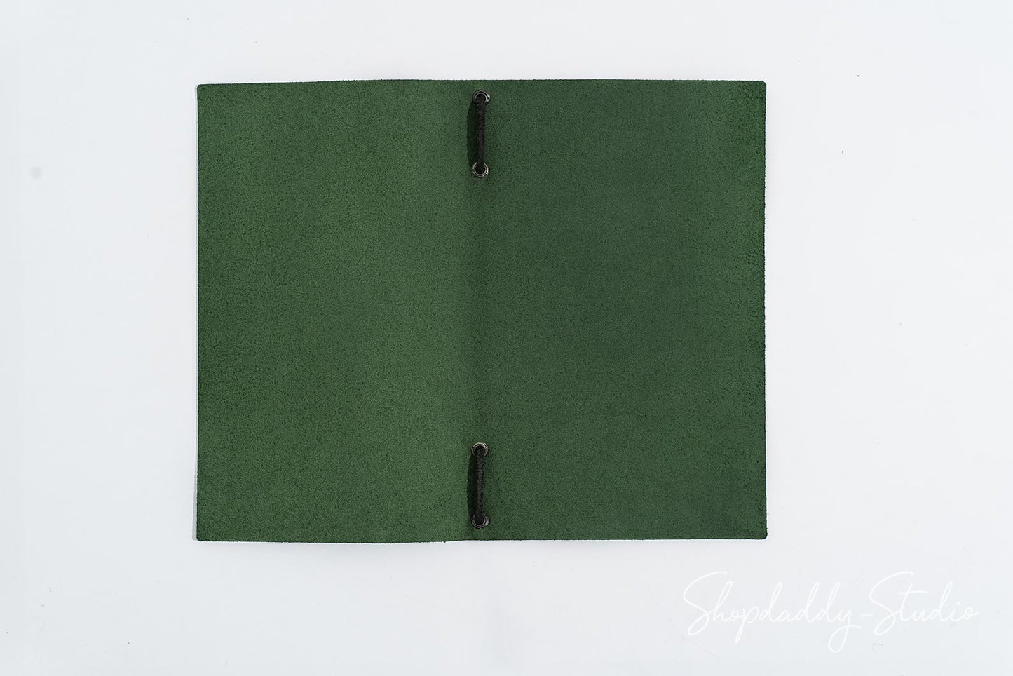 Green Leather Menu Folder with Leather Lace with Custom Logo