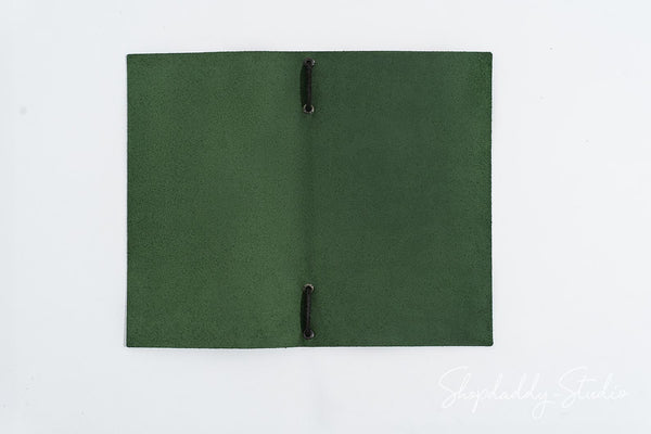 Green Leather Menu Folder with Leather Lace with Custom Logo