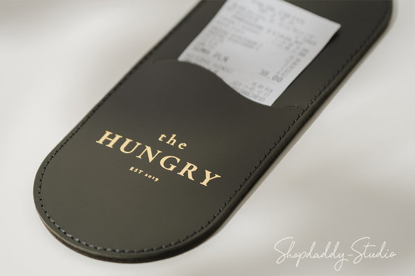 Green Leather Rounded Server Book for bar