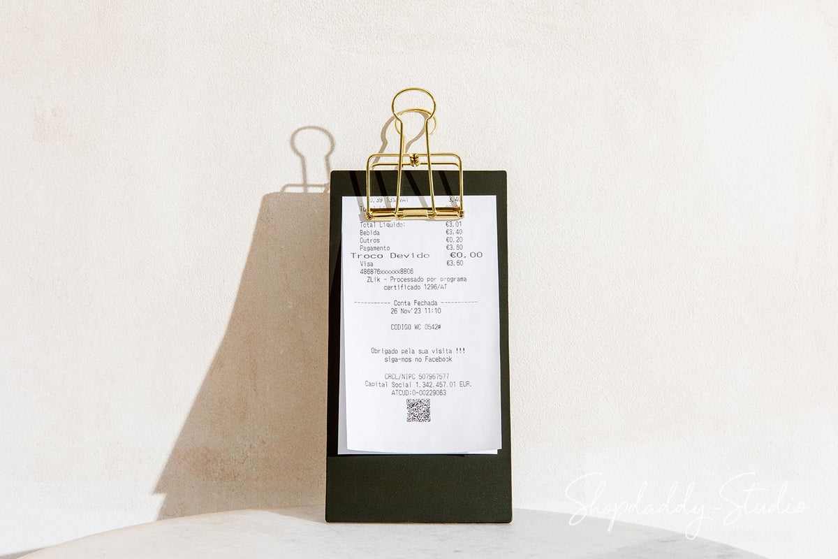 Green Leather Server Check Holder with Gold Binder