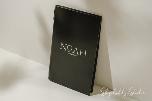 Green Thick Leather Menu Cover with Elastic Band for Bar