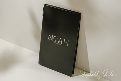 Green Thick Leather Menu Cover with Elastic Band for Bar