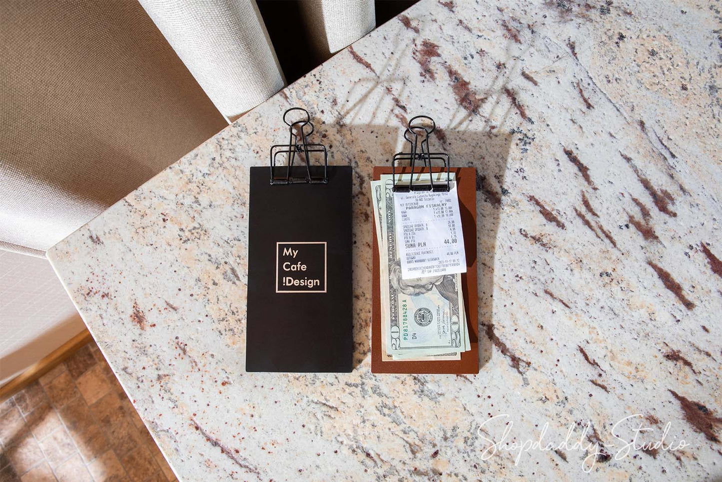 Italian Leather Server Waitress Book with Binder