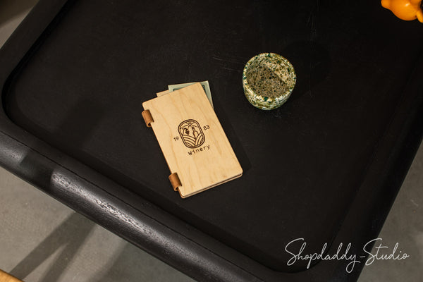 Lacquer Check Presenter with Pocket on Screws with logo
