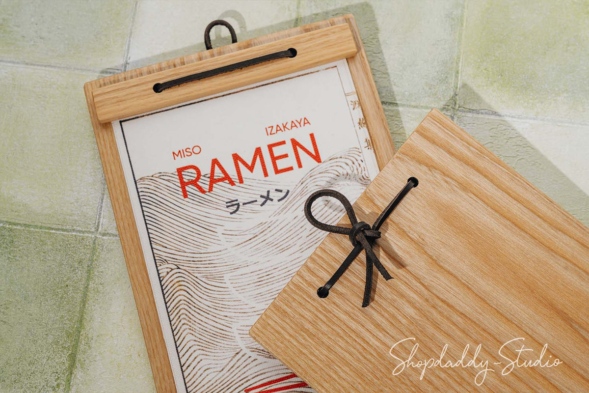 Lacquer Menu Board with Leather Lace for breakfast menu