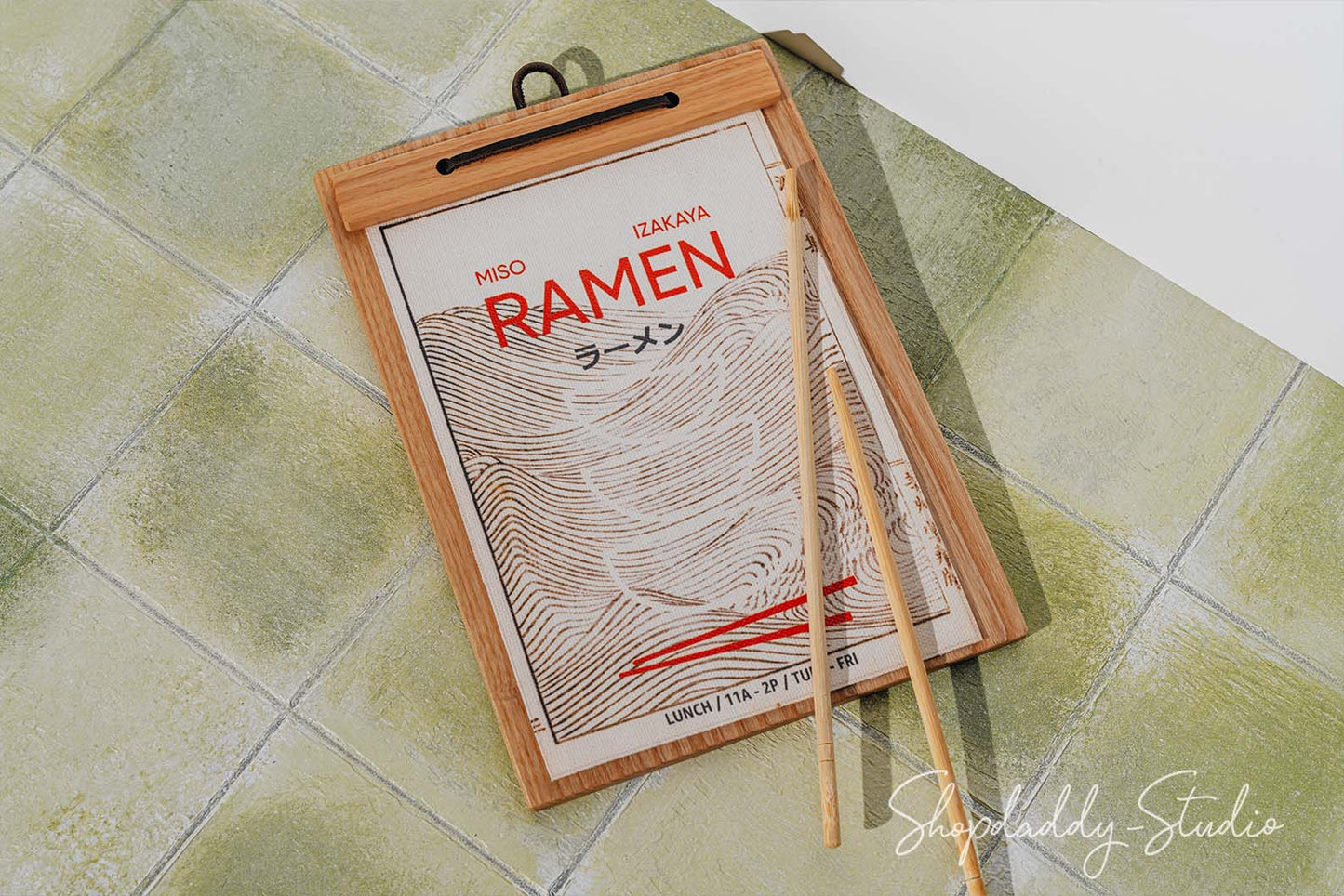 Lacquer Menu Board with Leather Lace for drink menu