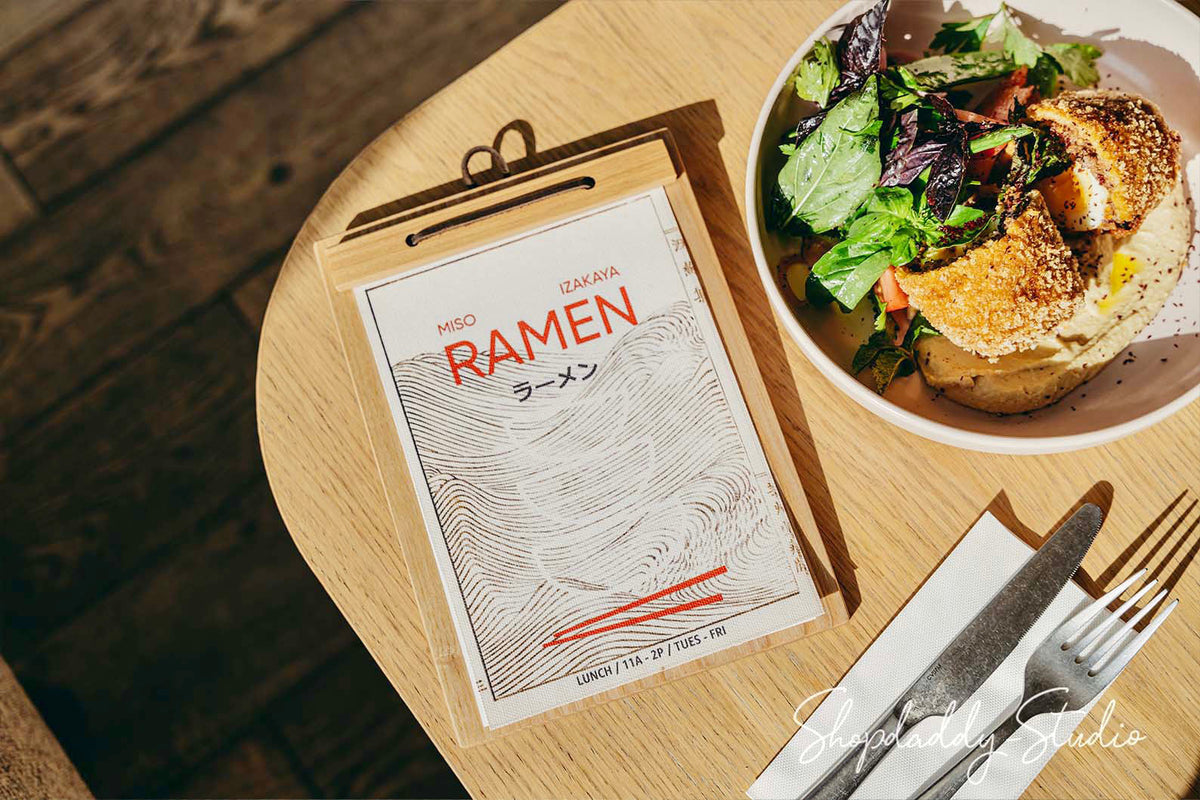 Lacquer Menu Board with Leather Lace for restaurant