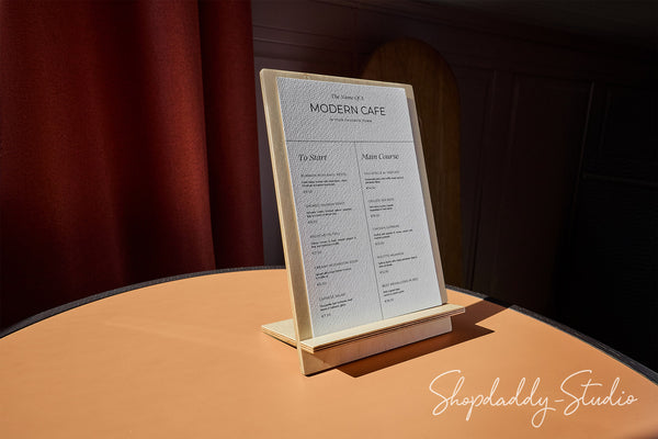 Lacquer Plywood Angled Table Tent for Cafes and Bars