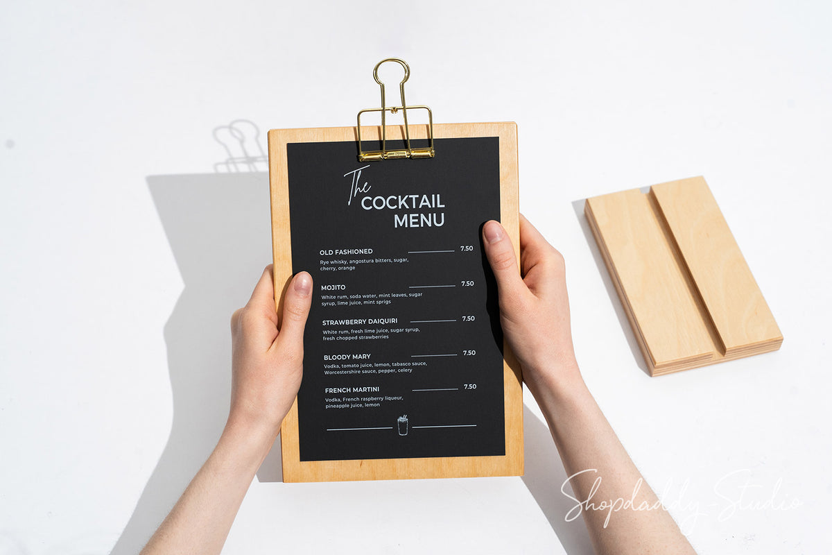 Lacquer Straight Wooden Table Stand with Golden Binder for Hospitality