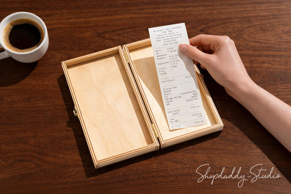 Lacquer Wooden Check Presenter Box for Restaurants