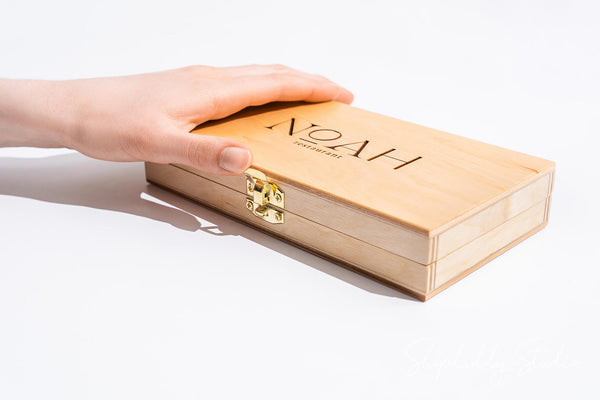 Lacquer Wooden Check Presenter Box with Custom Logo
