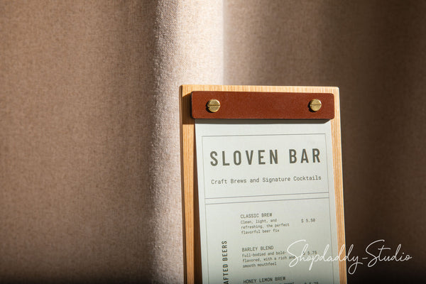 Lacquer Wooden Menu Holder With Plank