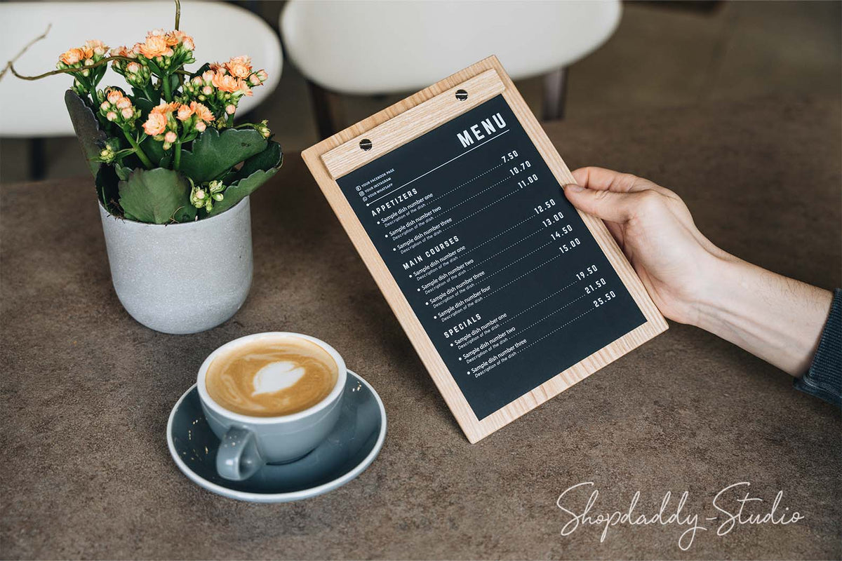 Lacquer Wooden Menu Holder for cafe