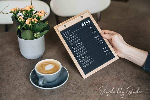 Lacquer Wooden Menu Holder for cafe