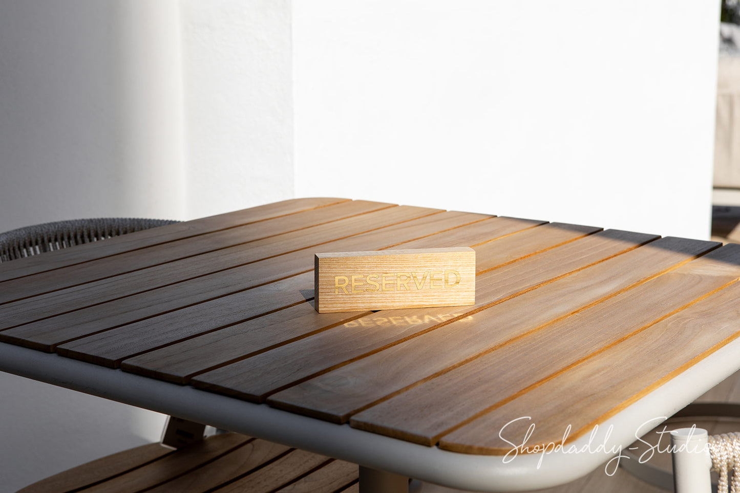 Lacquer Wooden Reserved Sign With Gold Debossing for wedding