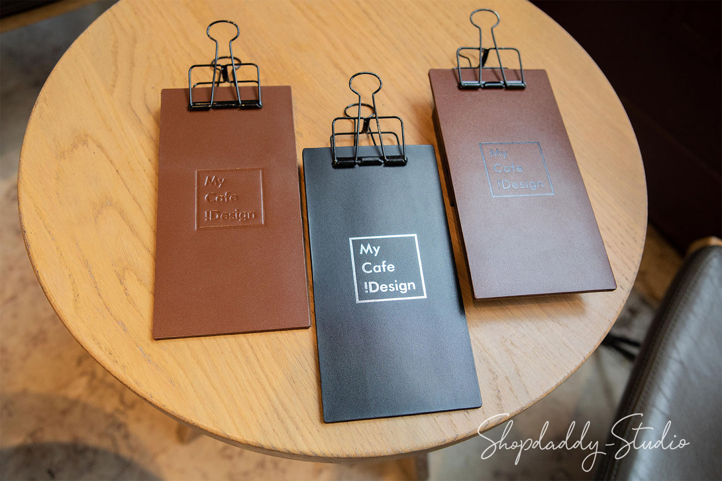 Leather Check Presenter with Binder