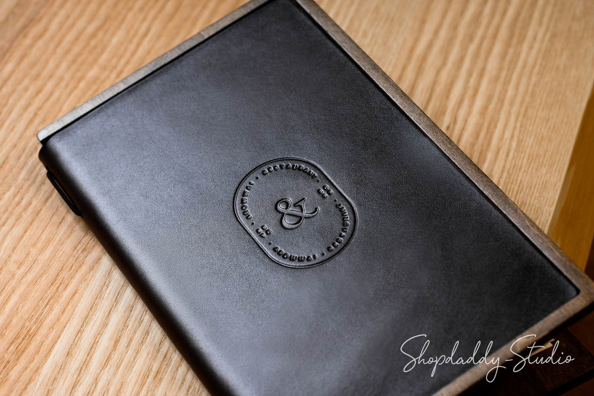 Leather Menu Book with Elastic Band