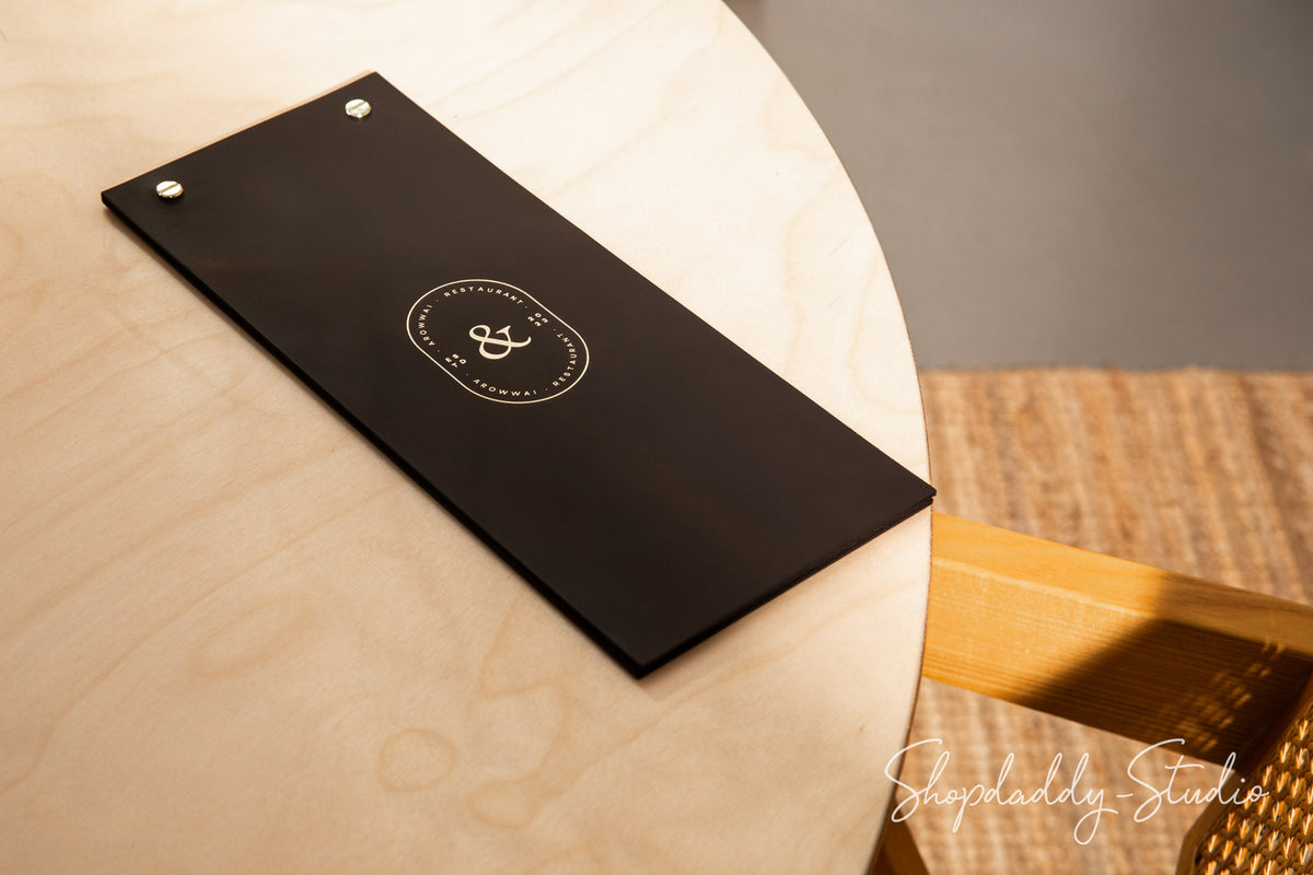Leather Menu Cover on Metal Screws