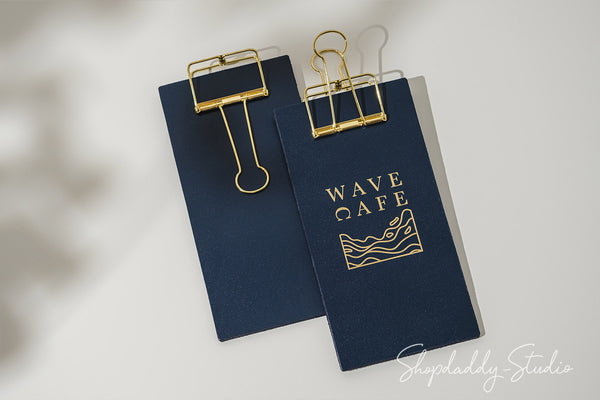 Leather Server Book with Golden Binder for bar
