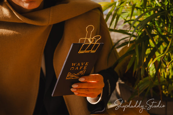 Leather Server Book with Golden Binder for restaurant