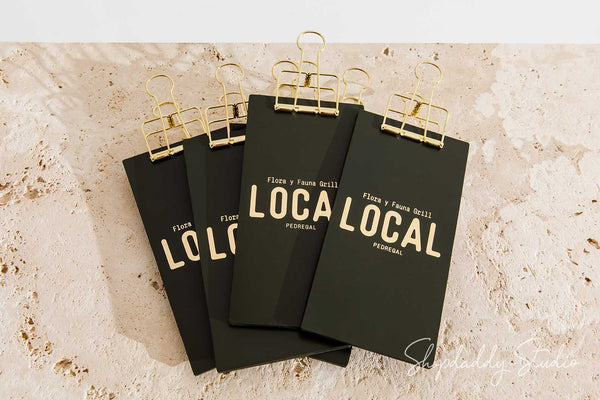Leather Server Check Holder with Golden Binder