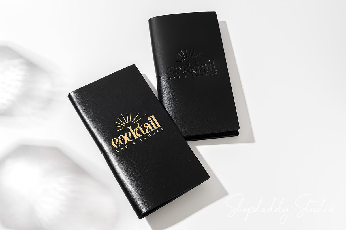 Luxury Black Italian Leather Check Presenter With Card Pocket