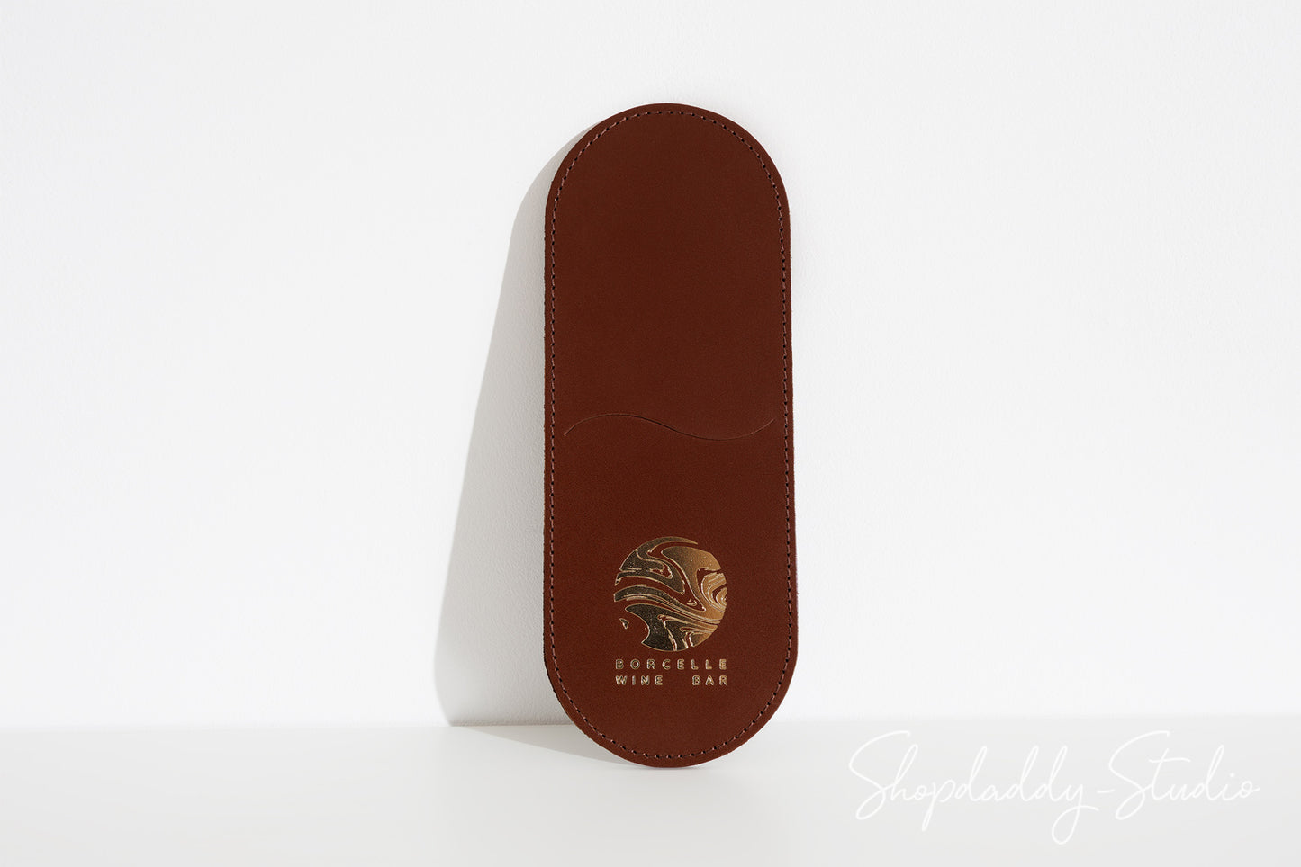 Luxury Brown Leather Rounded Cutlery Holder