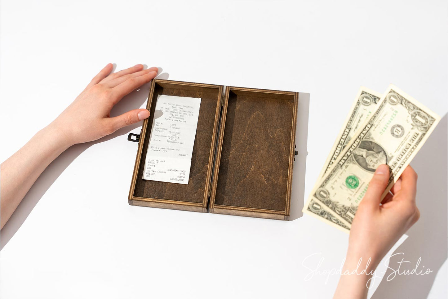 Luxury Walnut Wooden Check Presenter Box