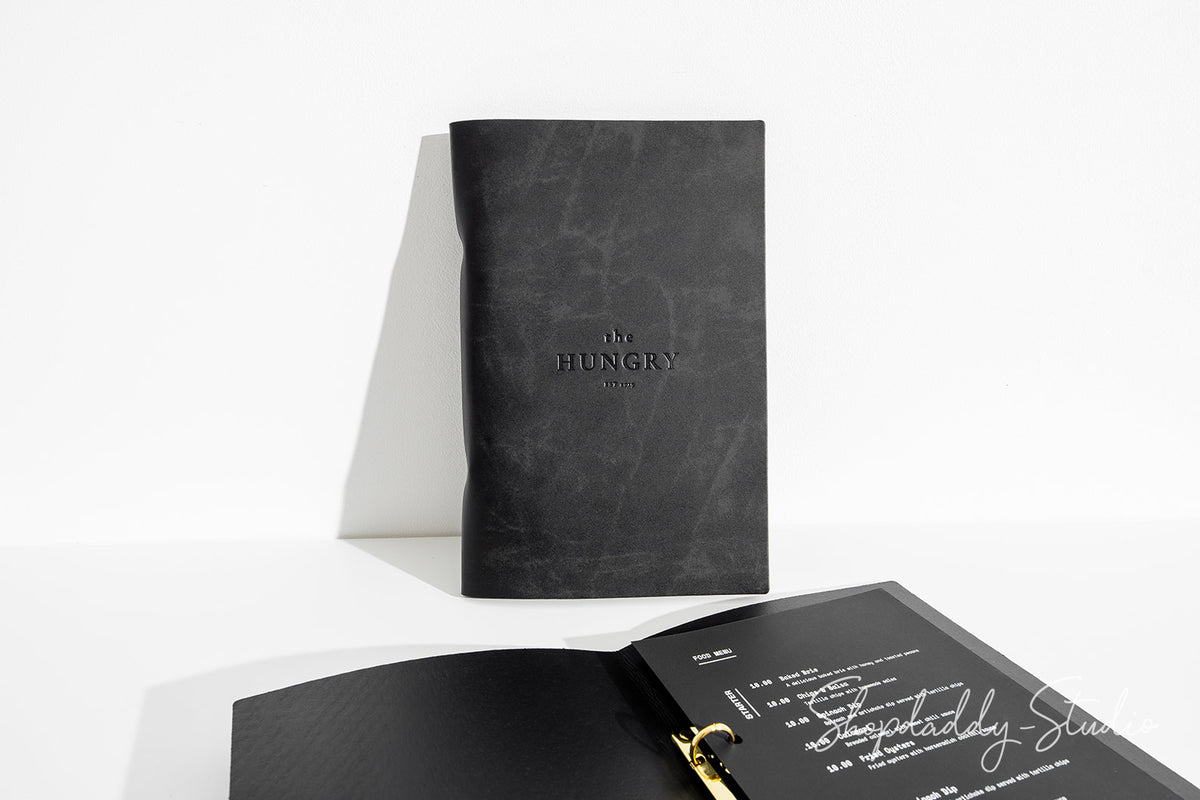 Durable and stylish leather menu holders with logo for wholesale clients
