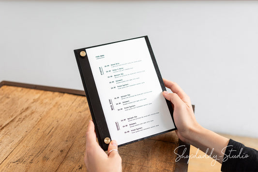 Menu Holder with Vertical Plank on Screws