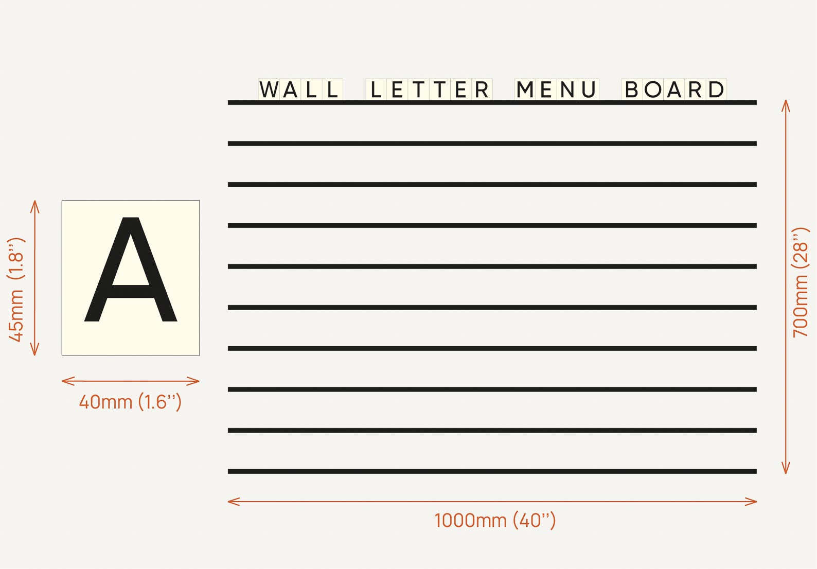 Metal Wall Menu Letter Board with PVC Letters – Shopdaddy-Studio