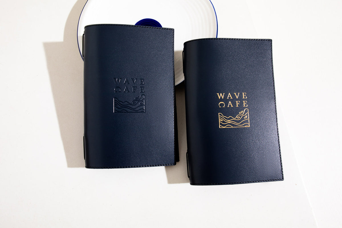 Minimalist Menu Cover with Stitching and Elastic Band