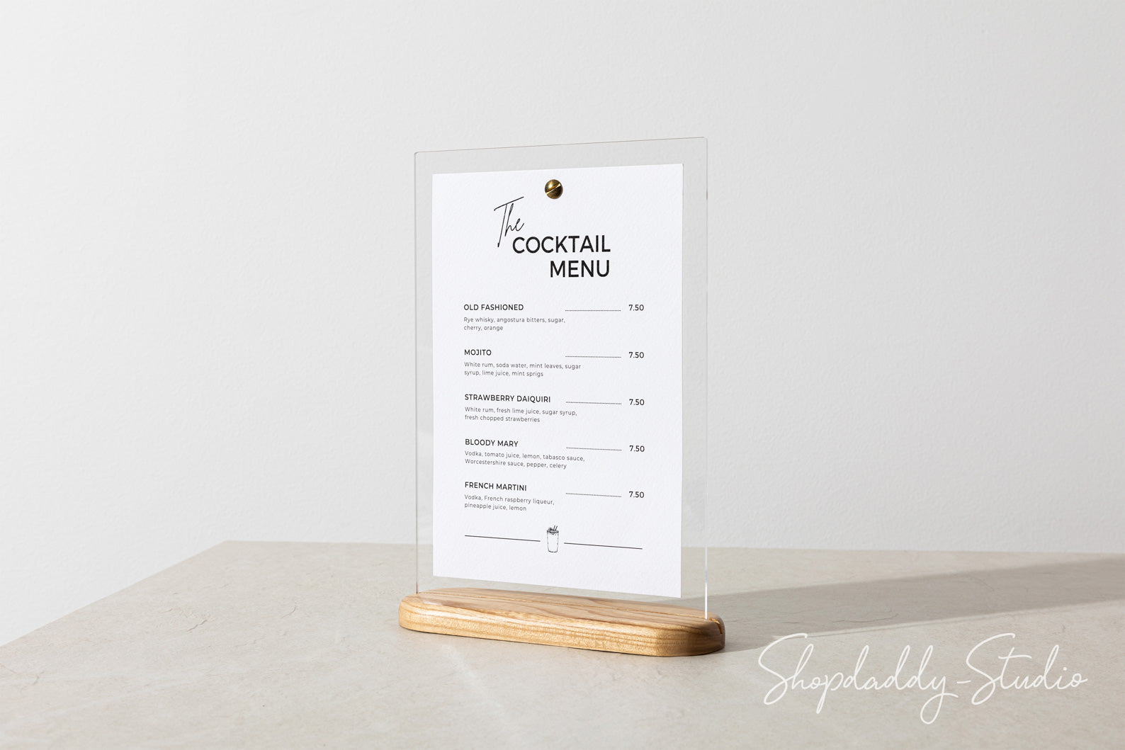 Matt Lacquer Wooden/Acrylic Table Menu Stand – Shopdaddy-Studio