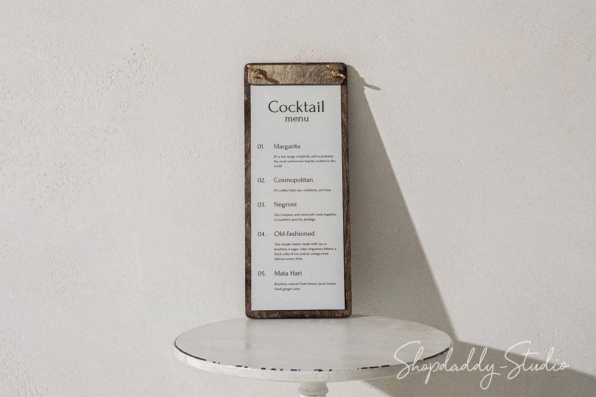 Minimalist Wood Menu Holder