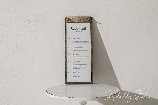 Minimalist Wood Menu Holder