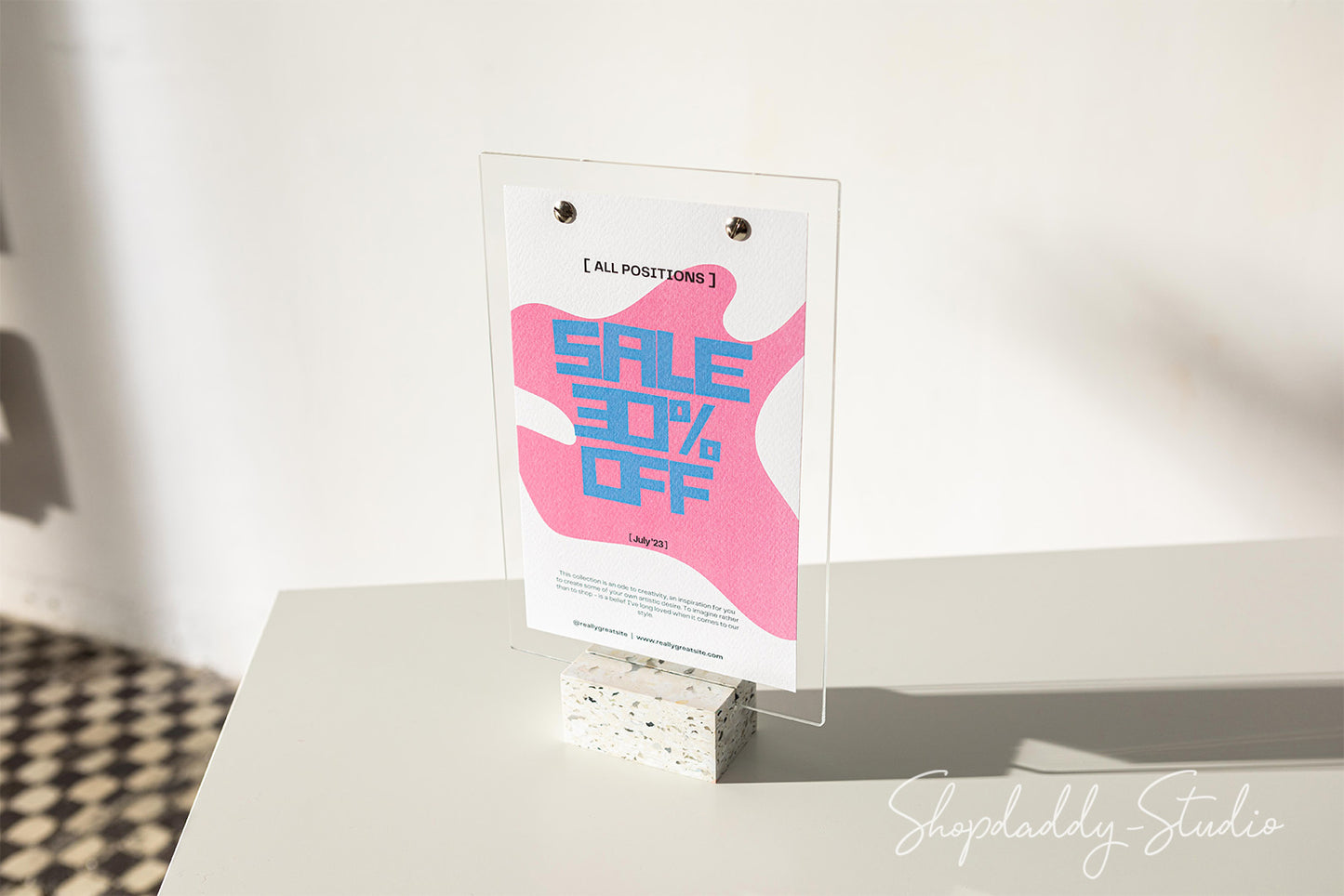 Modern Acrylic Tabletop Menu Holder