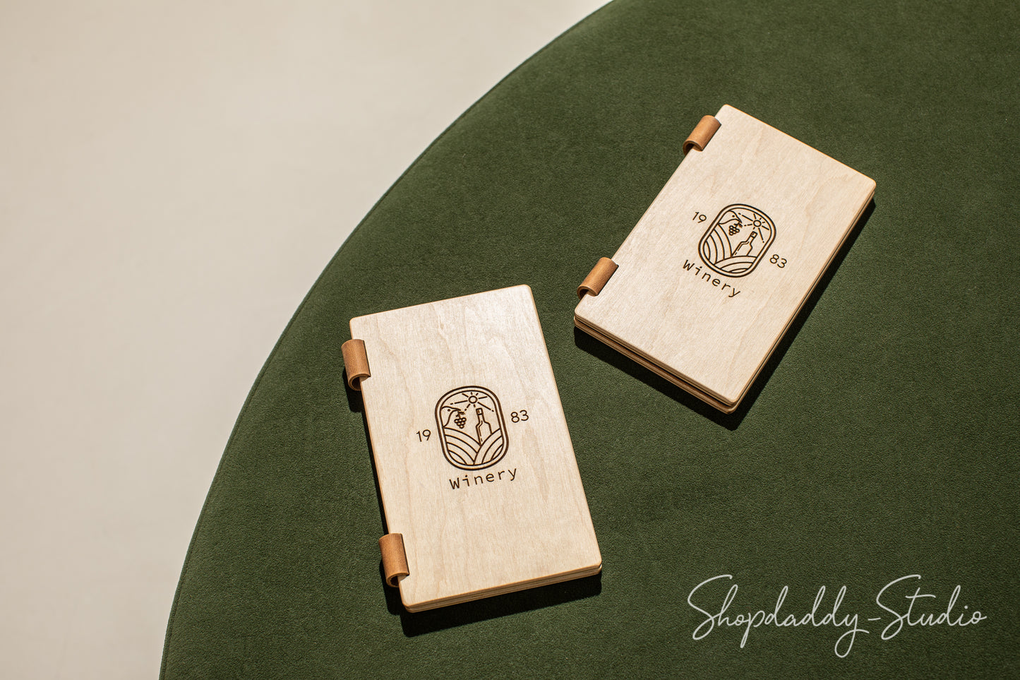 Modern Check Presenter with Leather Pocket on Screws with logo