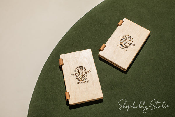 Modern Check Presenter with Leather Pocket on Screws with logo