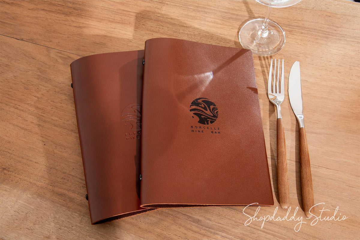 Modern Leather Menu Book With Sleeves for cafe bar