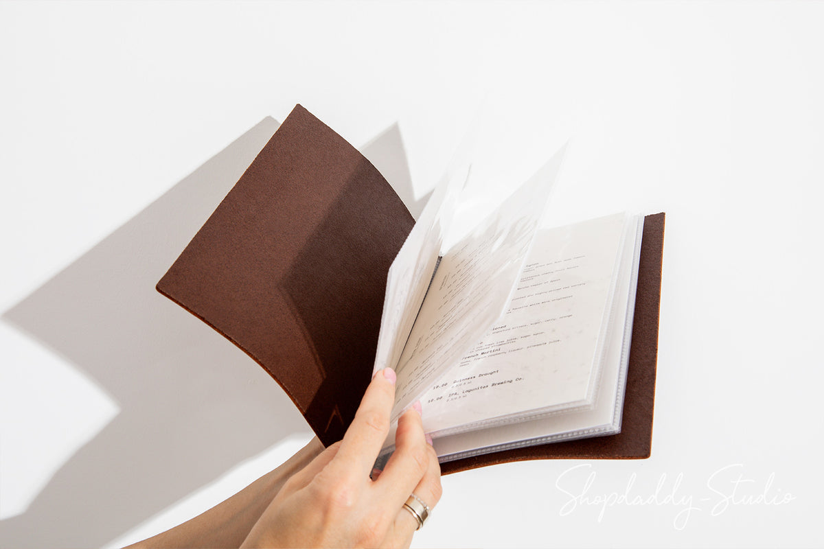 Modern Leather Menu Book With Sleeves for restaurant