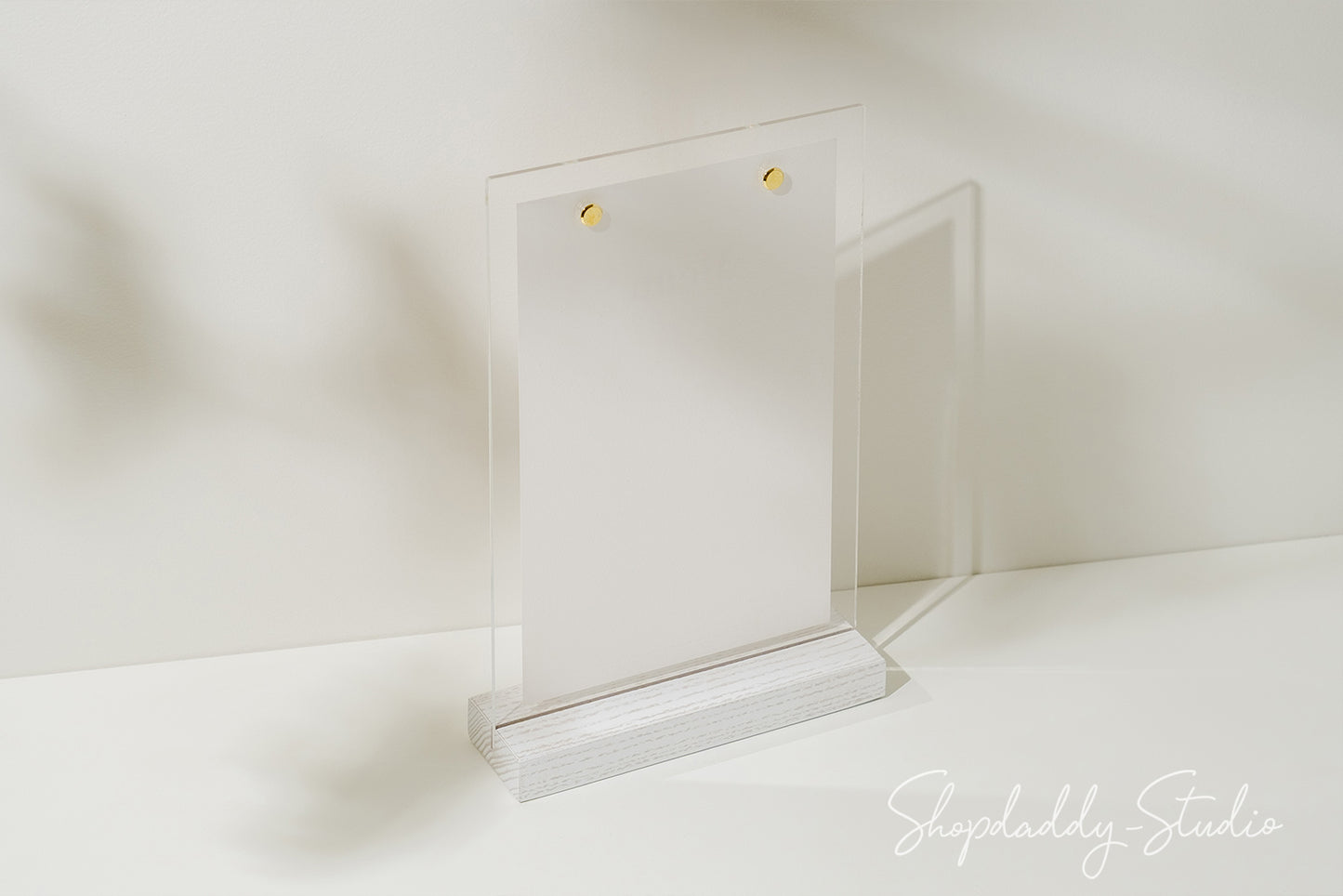 Modern White Wooden/Acrylic Table Menu Stand