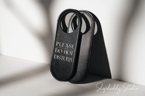 Personalized Leather Do Not Disturb Door Sign for hotels with logo