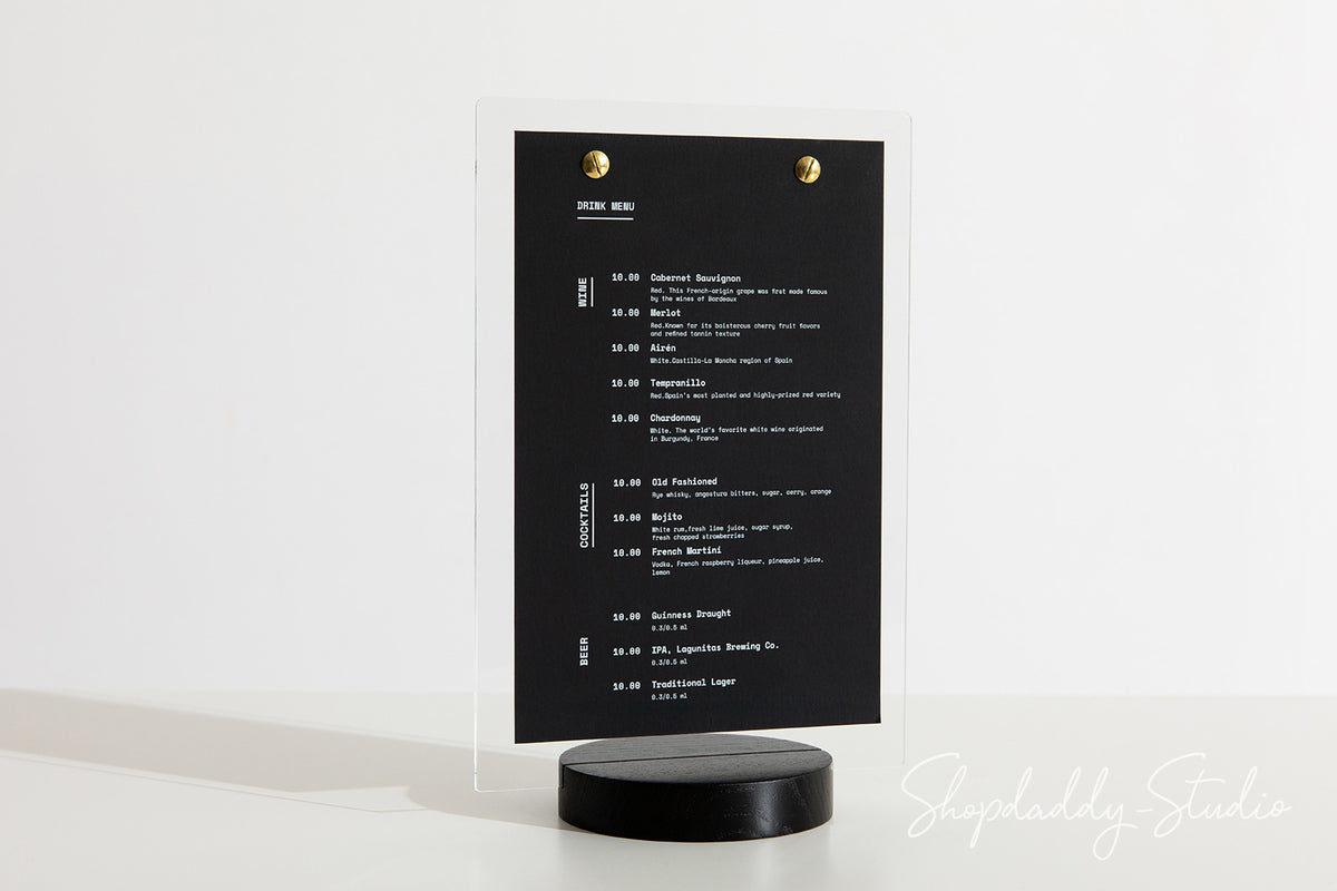 Plastic TableTop Display Stand with Wooden Lacquer Round Stand